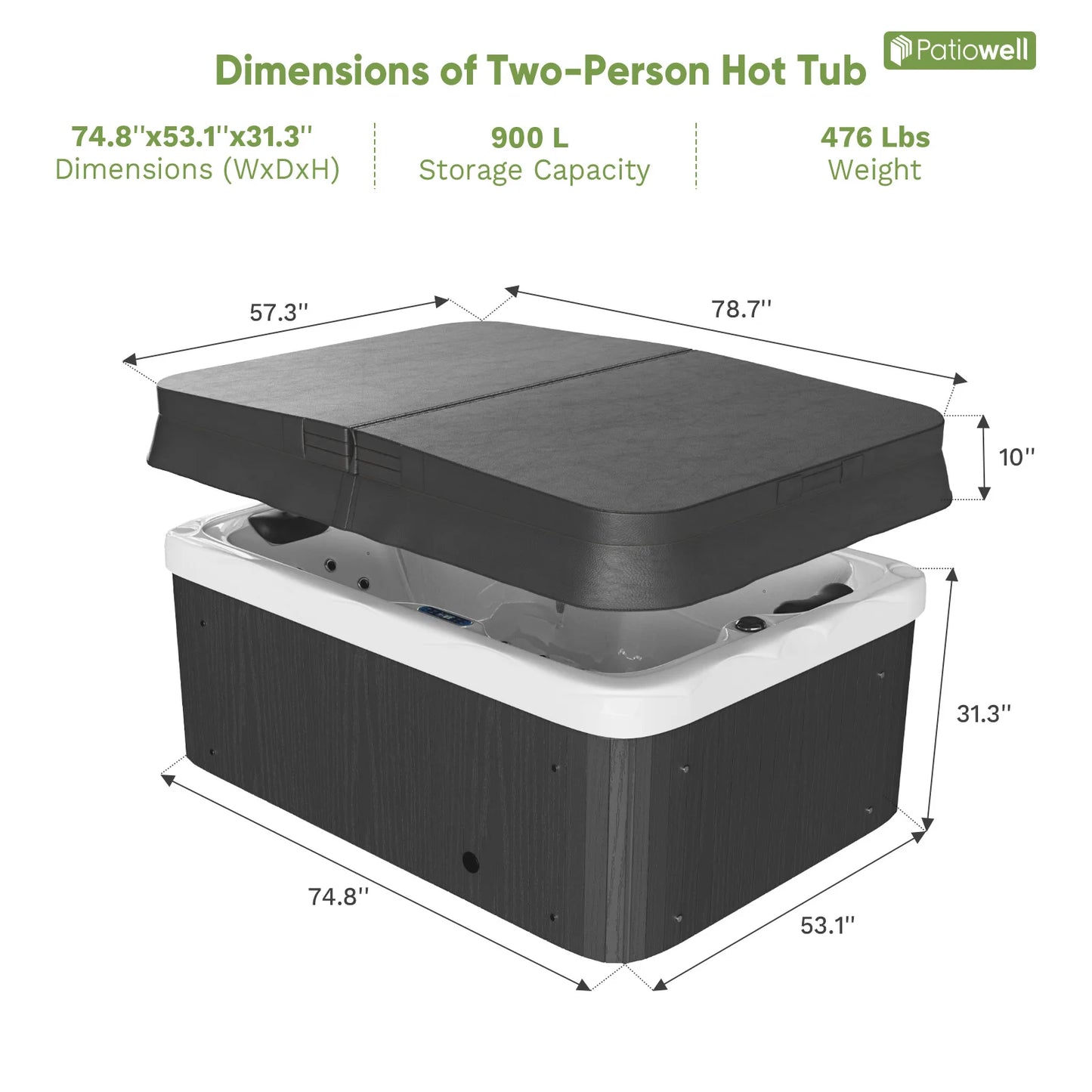Victone 2 To 4 Person 25-Jet Outdoor Hot Tub With Intelligent Control and Water Purification