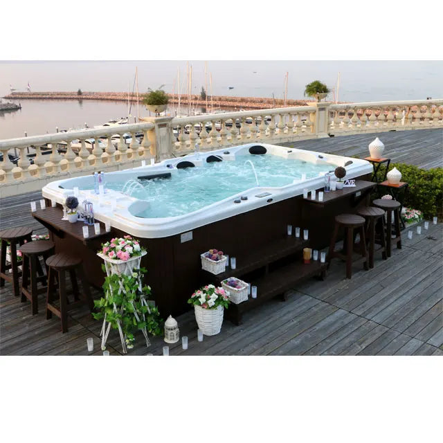 SpaRelax Outdoor Deluxe 10 Person Whirlpool Hot Tub XMSJ